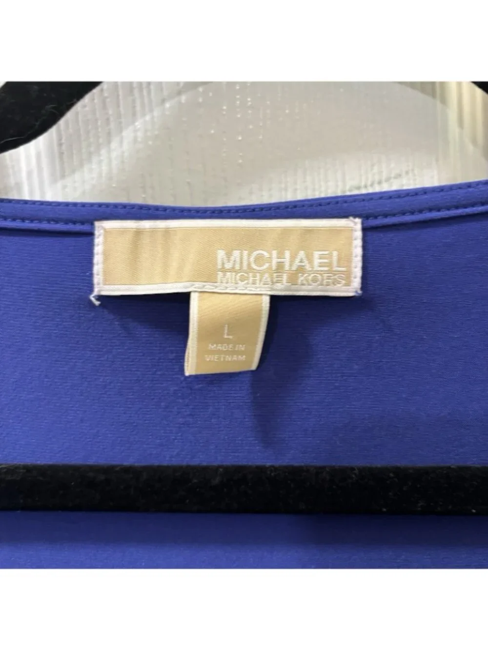 Michael Kors Surf Blue Embelished Short Dress Drapped Front Stretchy Size Large